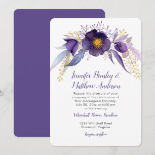 Invitation Aquarelle de la floraison de l'airelle de l'or et 