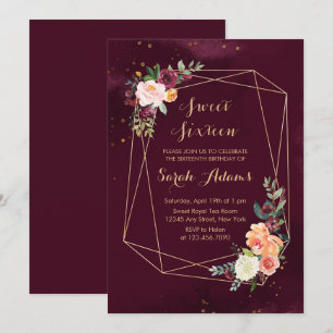 Invitation Aquarelle de la flore rousse de Bourgogne moderne