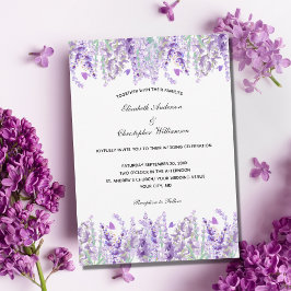 Invitation Aquarelle de lavande Élégant Mariage floral