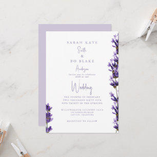 Invitation Aquarelle de lavande Floral Pas de parents Mariage