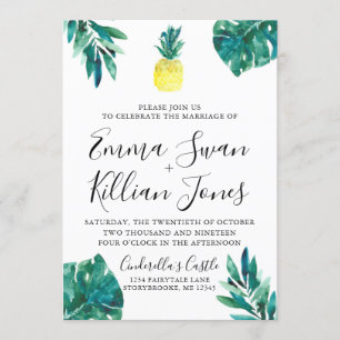 Invitation aquarelle de Luau à l'ananas tropical