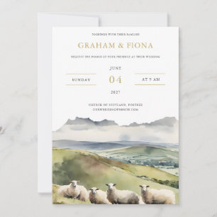 Invitation aquarelle de moutons