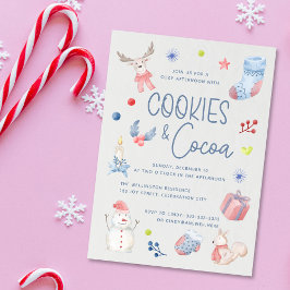 Invitation Aquarelle de Noël Cute Cookies Coca