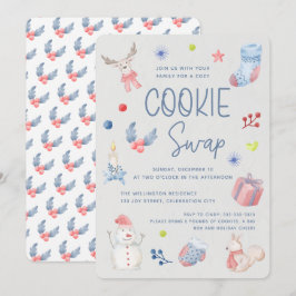 Invitation Aquarelle de Noël Noël Cookie Swap