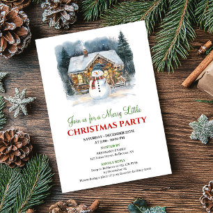 Invitation aquarelle de Noël scène de vacances mod