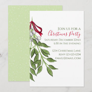 Invitation Aquarelle de Noël Whimsical mignonne Mistletoe