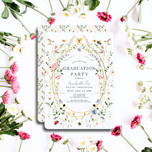 Invitation Aquarelle de papillon fleur sauvage