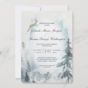 Invitation Aquarelle de Pine Mountain rustique