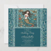 Aquarelle de sirène Anniversaire