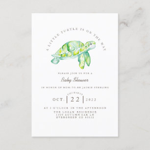 Invitation Aquarelle de tortue Baby shower Ocean Life