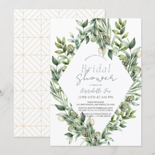 Invitation Aquarelle de verdure Artichoke Fête des mariées ve
