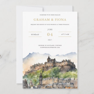 Invitation aquarelle d'Édimbourg