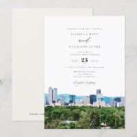 Aquarelle Denver Colorado Skyline Mariage