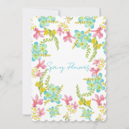 Invitation Aquarelle des fleurs de printemps