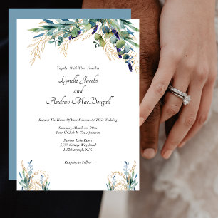 Invitation Aquarelle d'été Eucalyptus Mariage floral