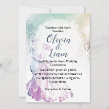 Aquarelle d'hiver Snowflakes & Couple Mariage