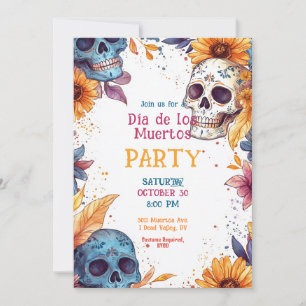 Invitation 💀 Aquarelle Día de Muertos