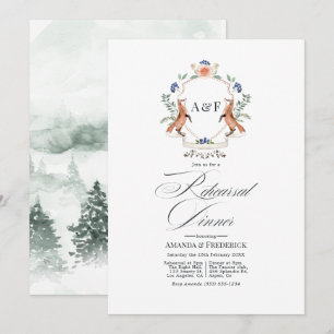 Invitation Aquarelle Dîner de répétition Crête de laurier de