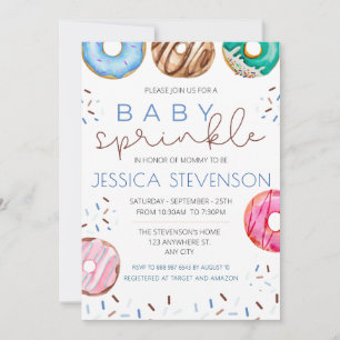 Invitation Aquarelle Donuts Baby Sprinkle Douche