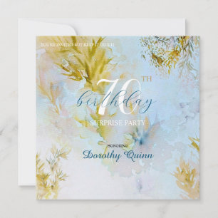 Invitation Aquarelle douce Feuilles paradisiaques Surprise An