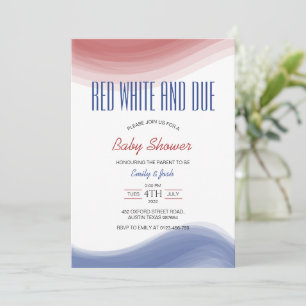 Invitation Aquarelle Drapeau USA Rouge Blanc et Impayé
