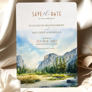 Invitation Aquarelle du parc national Yosemite Enregistrer la