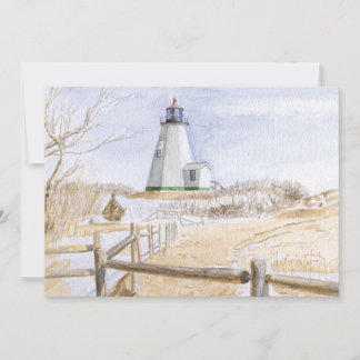 Invitation Aquarelle du phare de Plymouth