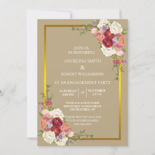 Invitation Aquarelle Dusty Gris Or Blush Peach Mariage