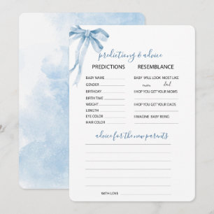 Invitation Aquarelle Elegant Bow Ribbon Bleu Predictiong Adv