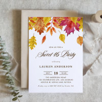 Aquarelle en chute Feuille Automne Sweet 16 Party