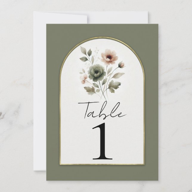 Invitation Aquarelle en or rose pâle de Dusty (Devant)