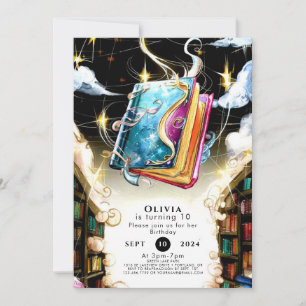 Invitation Aquarelle Enfants Pastel Histoire Anniversaire