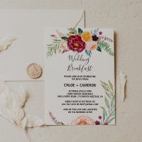 Aquarelle Été Floral Mariage Petit-déjeuner