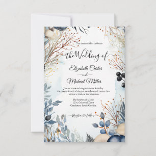 Invitation Aquarelle Ethérée Delicate Foliage Serène