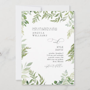 Invitation Aquarelle Eucalyptus Aucun Mariage