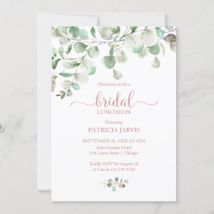 Invitation Aquarelle Eucalyptus Green Bridal Luncheon