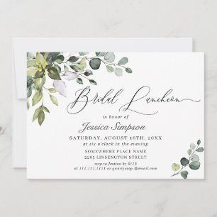 Invitation Aquarelle Eucalyptus Green Bridal Luncheon