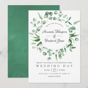 Invitation Aquarelle Eucalyptus Mariage de verdure