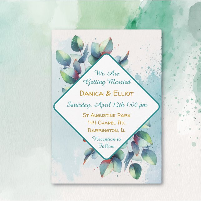 Invitation Aquarelle Eucalyptus Mariage de verdure botanique (Créateur téléchargé)