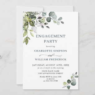 Invitation Aquarelle Eucalyptus PARTI ENGAGEMENT ÉCOLOGIQUE