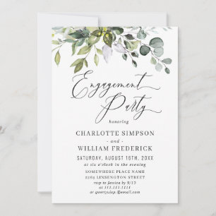 Invitation Aquarelle Eucalyptus PARTI ENGAGEMENT ÉCOLOGIQUE