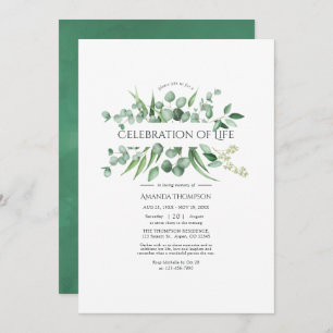 Invitation Aquarelle Eucalyptus Verdure Célébration de la vie