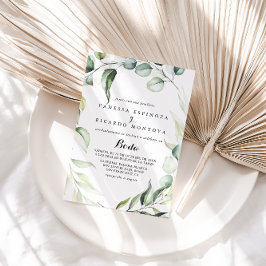 Invitation Aquarelle Eucalyptus Vert Boda