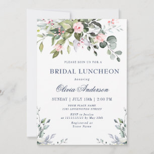 Invitation Aquarelle Eucalyptus Vert BRIDAL LUNCHEON