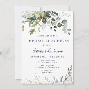 Invitation Aquarelle Eucalyptus Vert BRIDAL LUNCHEON