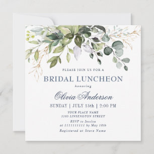 Invitation Aquarelle Eucalyptus Vert BRIDAL LUNCHEON
