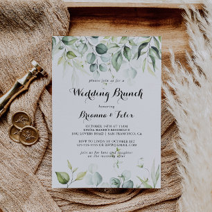 Invitation Aquarelle Eucalyptus Vert Mariage Brunch