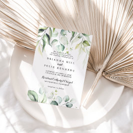 Invitation Aquarelle Eucalyptus Vert Mariage traditionnel
