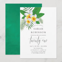 Aquarelle Exotique Aloha Luau 21ème anniversaire