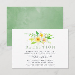 Invitation Aquarelle exotique Frangipani Réception de mariage